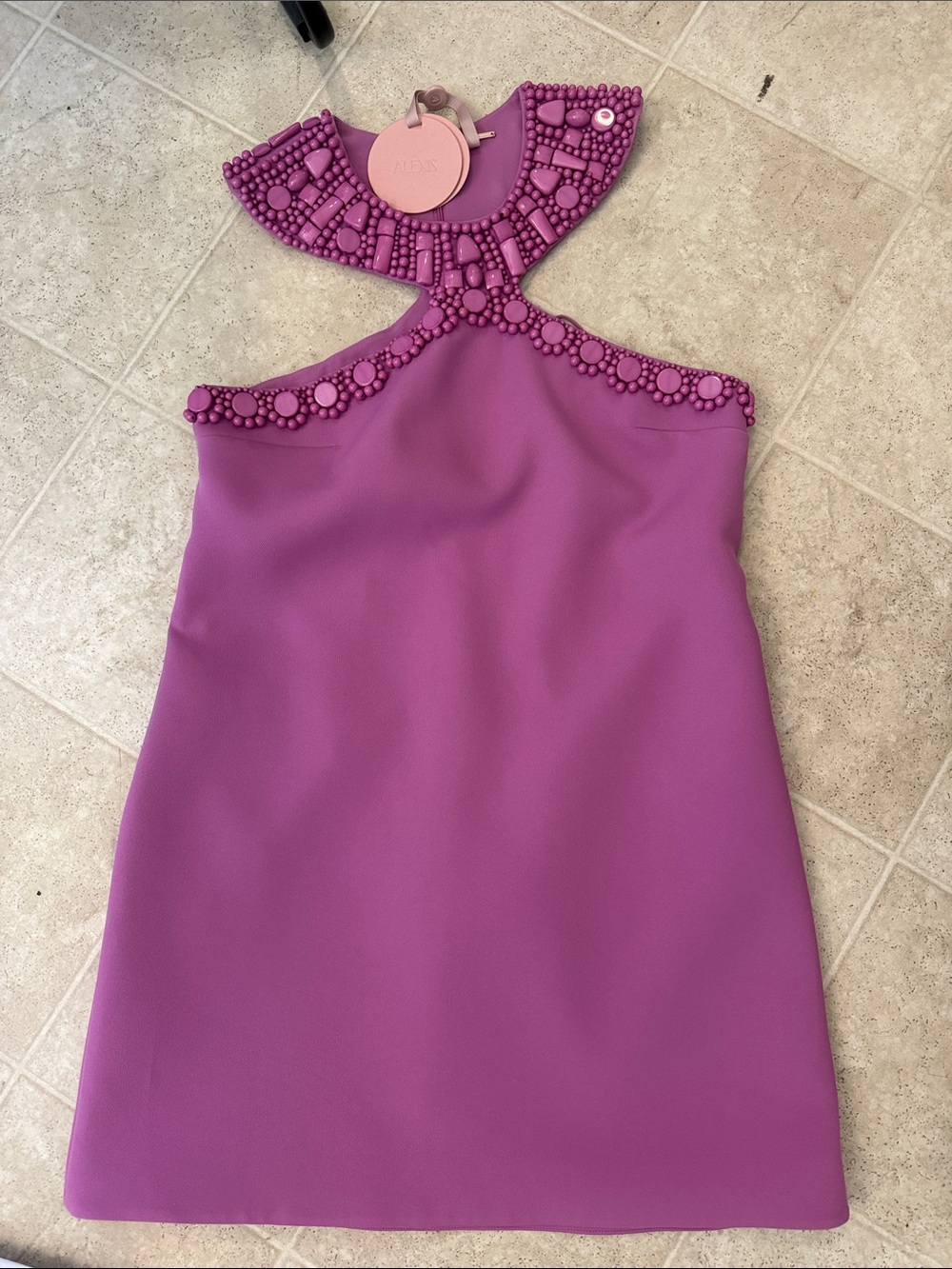 Alexis Beaded Halter Dress in orchid - Mini Dress, NWT, new this season, Size M